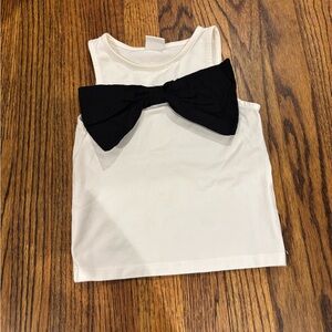 Zara White Tank Top with Black Bow